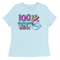 Baby Blue 100 mermazing days of school Ladies Tee - Artiststas