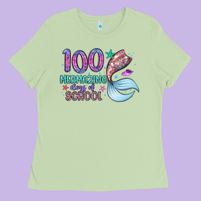 100 Mermazing Days Of School Ladies Tee Designed By Artiststas