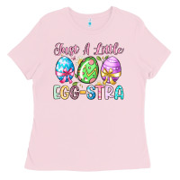 Bubblegum Pink just a little egg stra Ladies Tee - Artiststas
