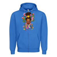 True Royal July Girl Afro Woman Summer Zipper Hoodie - texasbilliewilder