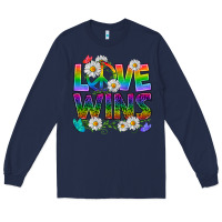 Navy Pride LGBTQ+ Love Wins Long Sleeve Tee - BundleAndBundleShop