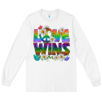 White Pride LGBTQ+ Love Wins Long Sleeve Tee - BundleAndBundleShop