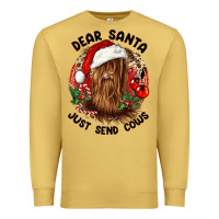 Antique Gold dear santa just send cows Premium Sweatshirt - CowGirlArtShop