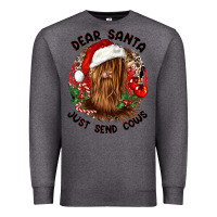 Charcoal Heather dear santa just send cows Premium Sweatshirt - CowGirlArtShop