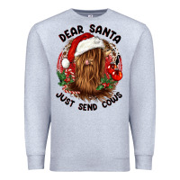 Heather Grey dear santa just send cows Premium Sweatshirt - CowGirlArtShop