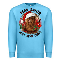 Ocean Blue dear santa just send cows Premium Sweatshirt - CowGirlArtShop