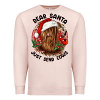 Pale Pink dear santa just send cows Premium Sweatshirt - CowGirlArtShop