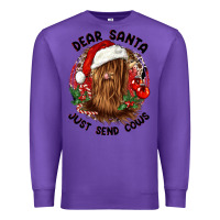 Purple dear santa just send cows Premium Sweatshirt - CowGirlArtShop