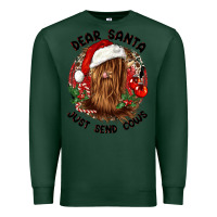 Sports Green dear santa just send cows Premium Sweatshirt - CowGirlArtShop