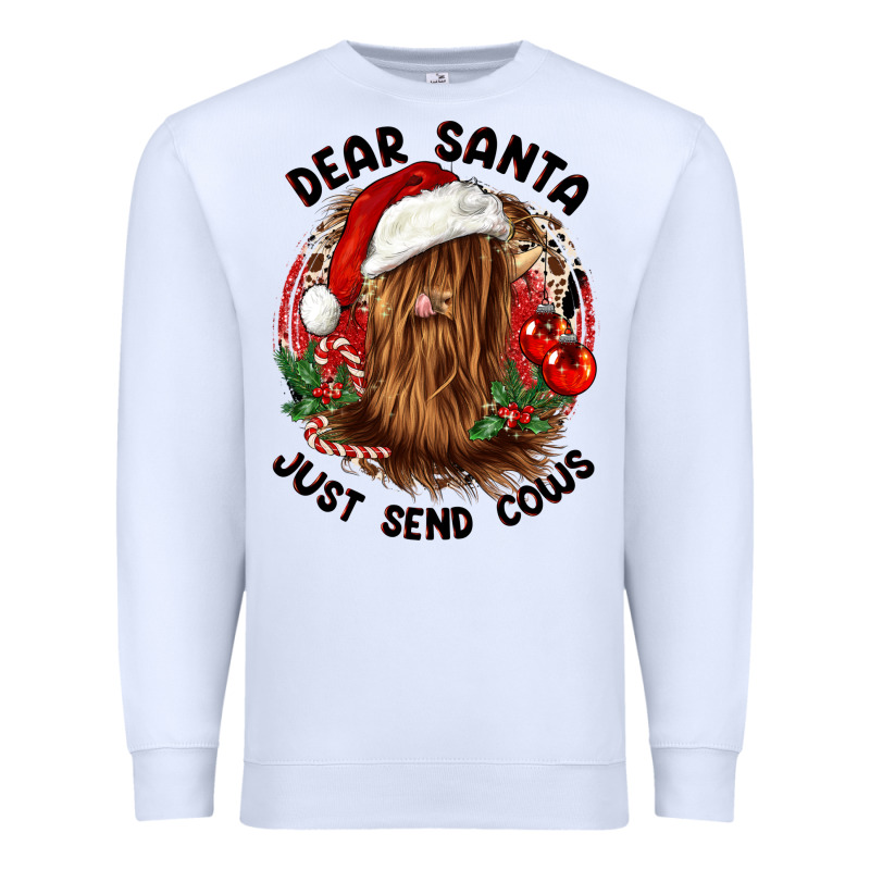 Dear Santa Just Send Cows Premium Sweatshirt by CowGirlArtShop | Teevron