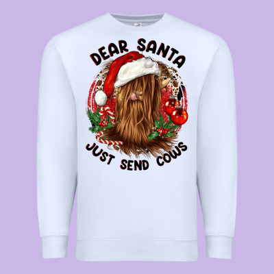 Dear Santa Just Send Cows Premium Sweatshirt Designed By Cowgirlartshop