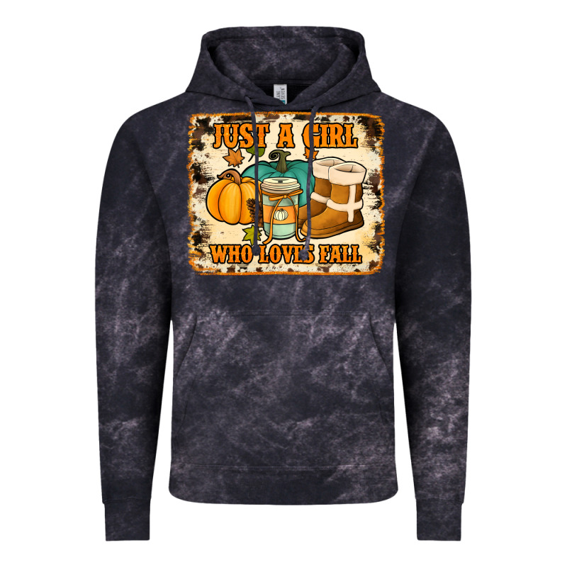 Just A Girl Who Loves Fall Cowhide Background Vintage Hoodie by Jasminsmagicworld | Teevron