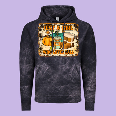 Just A Girl Who Loves Fall Cowhide Background Vintage Hoodie Designed By Jasminsmagicworld