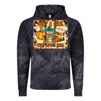 Cloud Black just a girl who loves fall cowhide background Vintage Hoodie - Jasminsmagicworld