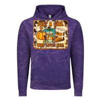 Cloud Purple just a girl who loves fall cowhide background Vintage Hoodie - Jasminsmagicworld