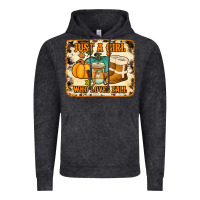 Vintage Black just a girl who loves fall cowhide background Vintage Hoodie - Jasminsmagicworld