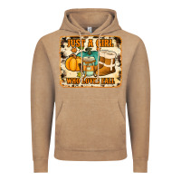 Vintage Coffee just a girl who loves fall cowhide background Vintage Hoodie - Jasminsmagicworld