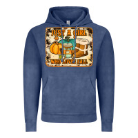 Vintage Denim just a girl who loves fall cowhide background Vintage Hoodie - Jasminsmagicworld