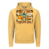 Vintage Mustard just a girl who loves fall cowhide background Vintage Hoodie - Jasminsmagicworld