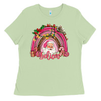 Matcha pink christmas believe  rainbow Ladies Tee - AdoDesignShop