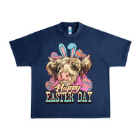 Navy Easter Day Cow Urban Heavy Tee - NancyCooperArtShop