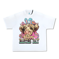 White Easter Day Cow Urban Heavy Tee - NancyCooperArtShop