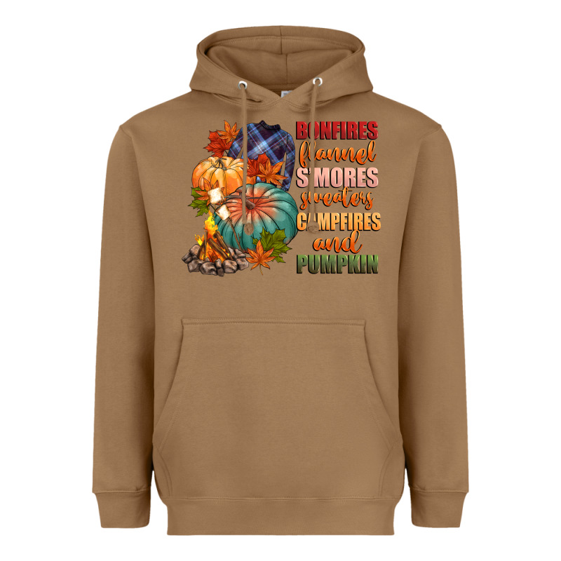 Bonfires Flannels Smores Campfires And Pu Heavyweight Hoodie by CowGirlArtShop | Teevron