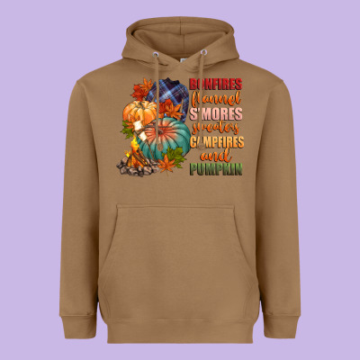 Bonfires Flannels Smores Campfires And Pu Heavyweight Hoodie Designed By Cowgirlartshop