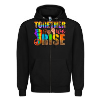 Black LGBTQ+ together we rise Zipper Hoodie - NancyCooperArtShop