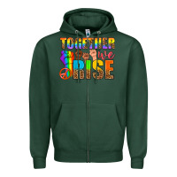 Sports Green LGBTQ+ together we rise Zipper Hoodie - NancyCooperArtShop