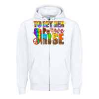 White LGBTQ+ together we rise Zipper Hoodie - NancyCooperArtShop