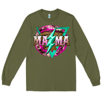 Army Green mama life and thunderbolt Long Sleeve Tee - JahusDesignShop