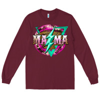 Burgundy mama life and thunderbolt Long Sleeve Tee - JahusDesignShop
