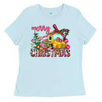 Baby Blue merry christmas Ladies Tee - AdoDesignShop