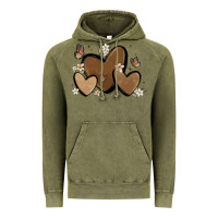 Vintage Olive melanin hearts Vintage Hoodie - MaliasSmallBusiness