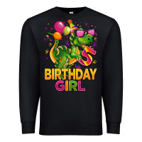 Black 5 rd birthday girl t rex pink Premium Sweatshirt - CowGirlArtShop
