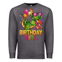 Charcoal Heather 5 rd birthday girl t rex pink Premium Sweatshirt - CowGirlArtShop