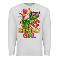 5 Rd Birthday Girl T Rex Pink Premium Sweatshirt | Teevron
