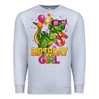 Heather Grey 5 rd birthday girl t rex pink Premium Sweatshirt - CowGirlArtShop