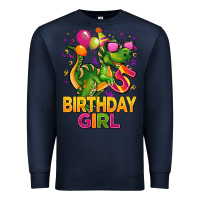 Navy 5 rd birthday girl t rex pink Premium Sweatshirt - CowGirlArtShop