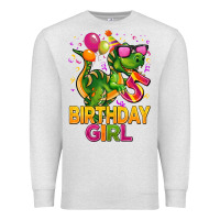 Oatmeal Heather 5 rd birthday girl t rex pink Premium Sweatshirt - CowGirlArtShop