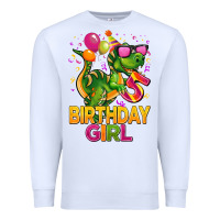 White 5 rd birthday girl t rex pink Premium Sweatshirt - CowGirlArtShop