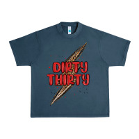 Midnight Navy dirty thirty lightning bolt Urban Heavy Tee - MaliasSmallBusiness