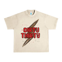Sandshell dirty thirty lightning bolt Urban Heavy Tee - MaliasSmallBusiness