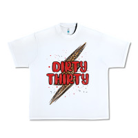 White dirty thirty lightning bolt Urban Heavy Tee - MaliasSmallBusiness