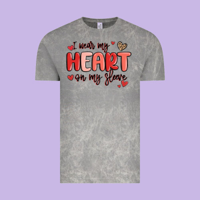 I Wear My Heart On My Sleeve Vintage Tee Designed By Maliassmallbusiness