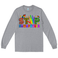 Heather Grey Western Stop Homophobia Long Sleeve Tee - BundleAndBundleShop