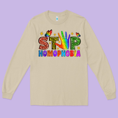 Western Stop Homophobia Long Sleeve Tee Designed By Bundleandbundleshop