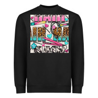 Black leopard and cowhide hair and curling iron with hearts and flowers seam Heavyweight Sweatshirt - BundleAndBundleShop
