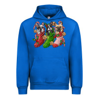 Cobalt french bulldog with christmas socks Urban Hoodie - FaDigitalArtStudio